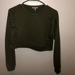 green ribbed crop top.